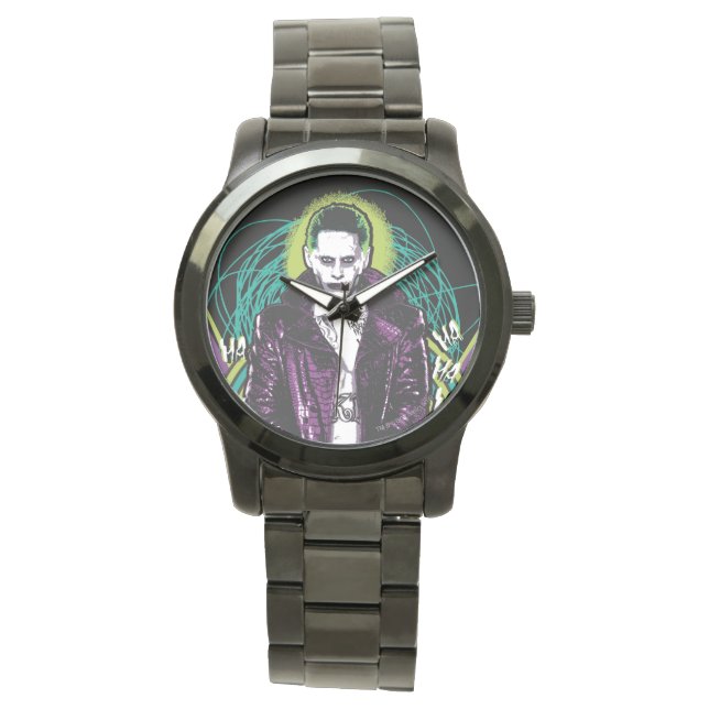 Suicide Squad | Grafisch joker Retro Rock Horloge (Voorkant)