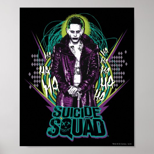 Suicide Squad | Grafisch joker Retro Rock Poster (Voorkant)