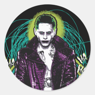 Suicide Squad   Grafisch joker Retro Rock Ronde Sticker