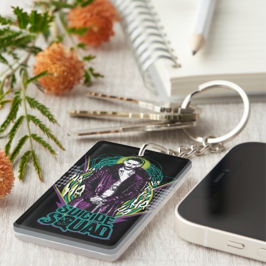 Suicide Squad | Grafisch joker Retro Rock Sleutelhanger (Voorkant Rechts)