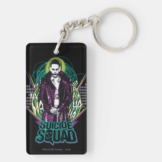 Suicide Squad | Grafisch joker Retro Rock Sleutelhanger (achterkant)