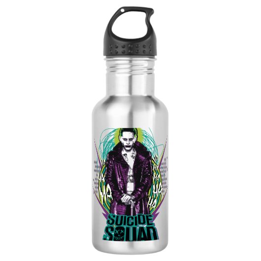 Suicide Squad | Grafisch joker Retro Rock Waterfles (Voorkant)