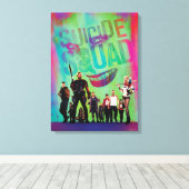 Suicide Squad | Green Joker & Squad Movie Poster Canvas Afdruk (Insitu (Houten vloer))