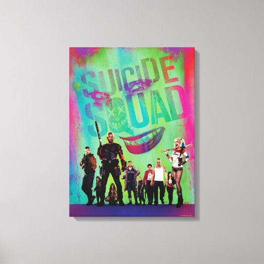 Suicide Squad | Green Joker & Squad Movie Poster Canvas Afdruk (Voorkant)