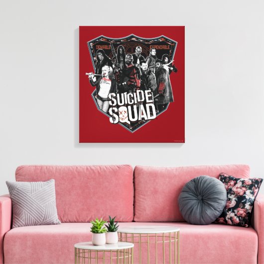 Suicide Squad | Group Badge-foto Canvas Afdruk (Insitu (Woonkamer))