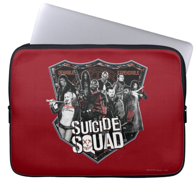 Suicide Squad | Group Badge-foto Laptop Sleeve (Voorkant)