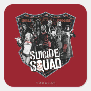 Suicide Squad   Group Badge-foto Vierkante Sticker