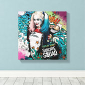 Suicide Squad | Harley Quinn Character Graffiti Canvas Afdruk (Insitu (Houten vloer))