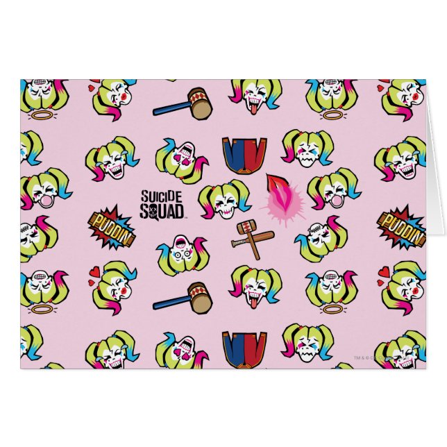 Suicide Squad | Harley Quinn Emoji Pattern (Voorkant Horizontaal)