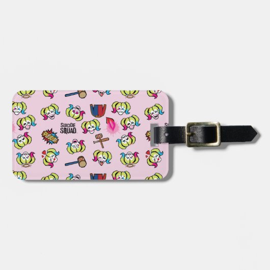 Suicide Squad | Harley Quinn Emoji Pattern Bagagelabel (Voorkant horizontaal)