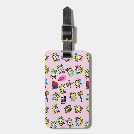 Suicide Squad | Harley Quinn Emoji Pattern Bagagelabel (Voorkant verticaal)