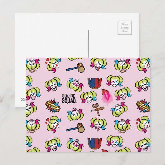 Suicide Squad | Harley Quinn Emoji Pattern Briefkaart (Voorkant / Achterkant)