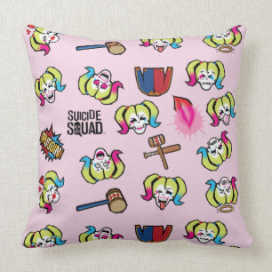 Suicide Squad   Harley Quinn Emoji Pattern Kussen