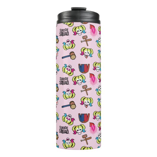 Suicide Squad | Harley Quinn Emoji Pattern Thermosbeker (Voorkant)