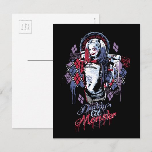 Suicide Squad | Harley Quinn Inked Graffiti Briefkaart (Voorkant / Achterkant)