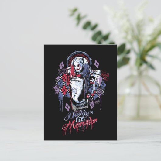 Suicide Squad | Harley Quinn Inked Graffiti Briefkaart (Staand voorkant)