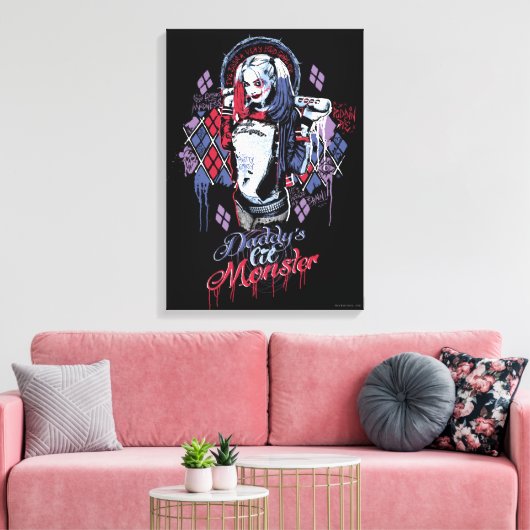 Suicide Squad | Harley Quinn Inked Graffiti Canvas Afdruk (Insitu (Woonkamer))