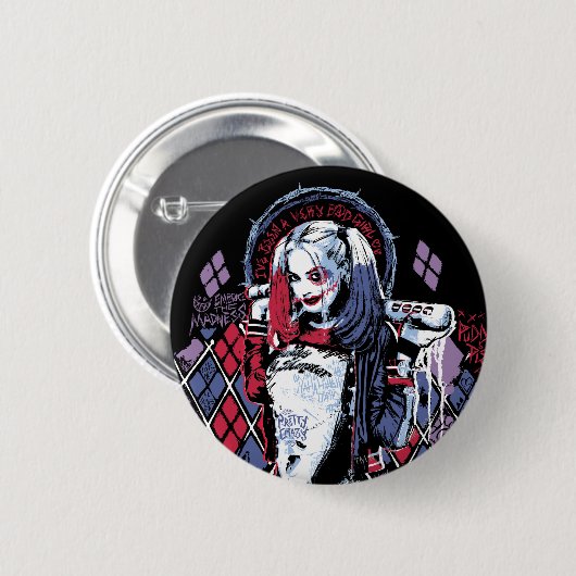 Suicide Squad | Harley Quinn Inked Graffiti Ronde Button 5,7 Cm (Voorkant /achterkant)