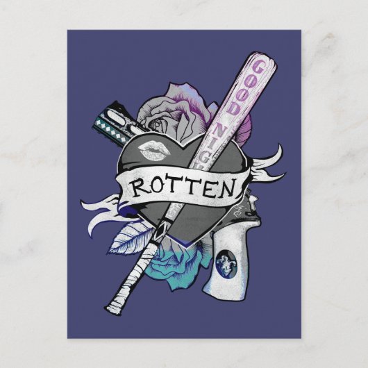 Suicide Squad | Harley Quinn "Rotten" Tattoo Art Briefkaart (Voorkant)