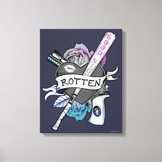 Suicide Squad | Harley Quinn "Rotten" Tattoo Art Canvas Afdruk (Voorkant)
