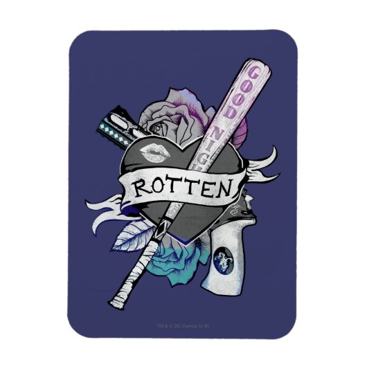 Suicide Squad | Harley Quinn "Rotten" Tattoo Art Magneet (Verticaal)