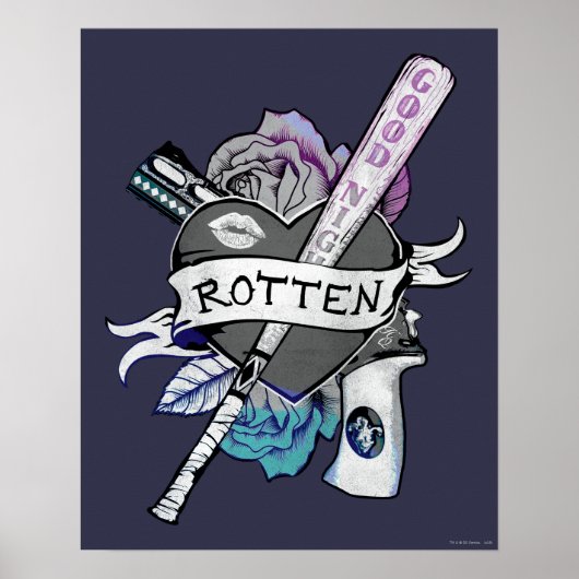 Suicide Squad | Harley Quinn "Rotten" Tattoo Art Poster (Voorkant)