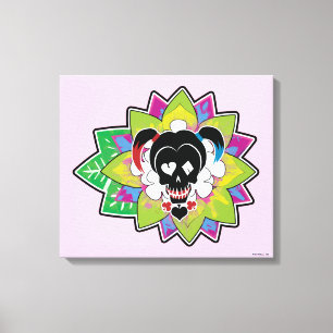 Suicide Squad   Harley Quinn Skull Tattoo Art Canvas Afdruk