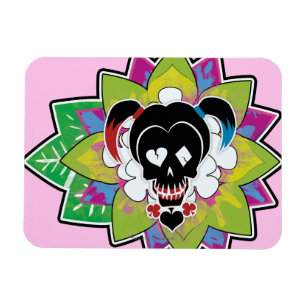 Suicide Squad Harley Quinn Skull Tattoo Art Magneet