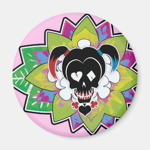 Suicide Squad   Harley Quinn Skull Tattoo Art Magneet