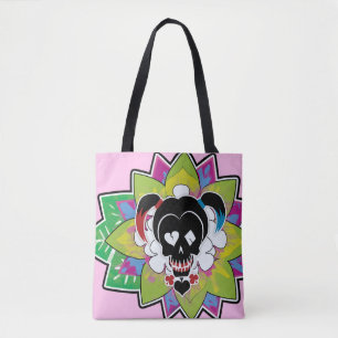 Suicide Squad   Harley Quinn Skull Tattoo Art Tote Bag