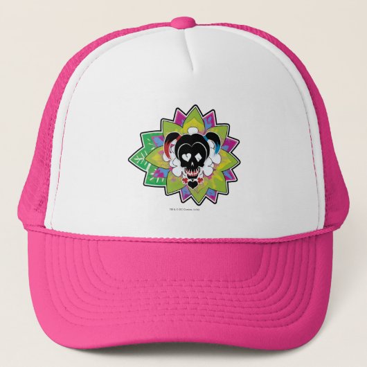 Suicide Squad | Harley Quinn Skull Tattoo Art Trucker Pet (Voorkant)
