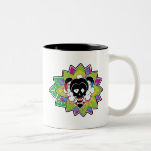 Suicide Squad   Harley Quinn Skull Tattoo Art Tweekleurige Koffiemok