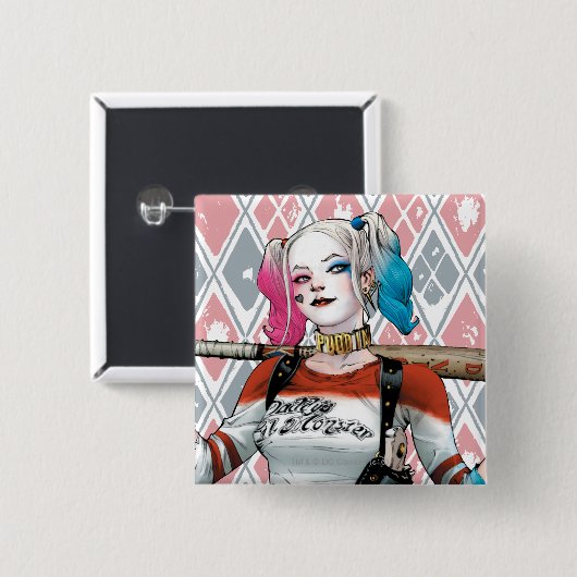 Suicide Squad | Harley Quinn Vierkante Button 5,1 Cm (Voorkant /achterkant)
