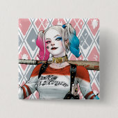 Suicide Squad | Harley Quinn Vierkante Button 5,1 Cm (Voorkant)