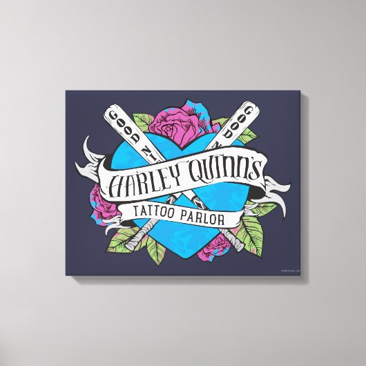 Suicide Squad | Harley Quinn's Tattoo Parlor Heart Canvas Afdruk (Voorkant)