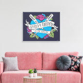 Suicide Squad | Harley Quinn's Tattoo Parlor Heart Canvas Afdruk (Insitu (Woonkamer))