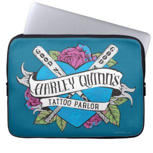 Suicide Squad Harley Quinn's Tattoo Parlor Heart Laptop Sleeve