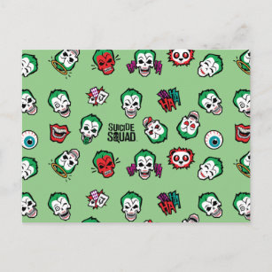 Suicide Squad   Joker Emoji Pattern Briefkaart