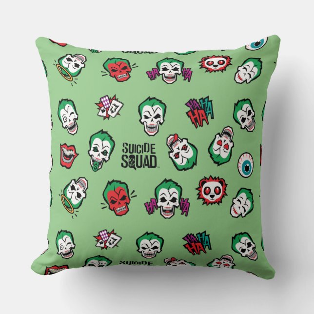 Suicide Squad | Joker Emoji Pattern Kussen (Voorkant)