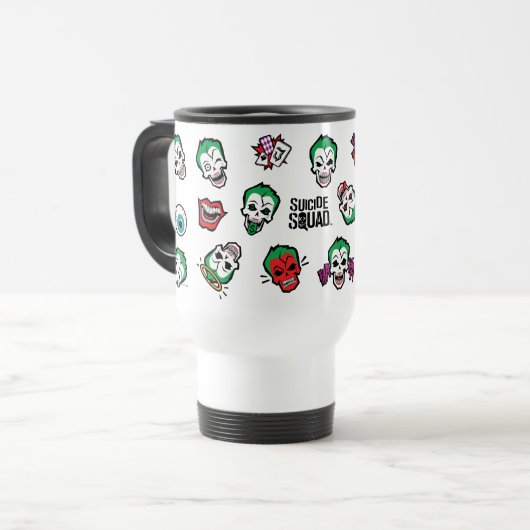 Suicide Squad | Joker Emoji Pattern Reisbeker (Voorkant links)