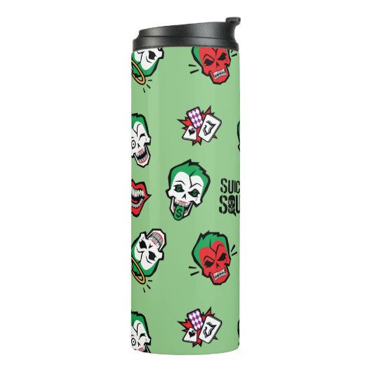 Suicide Squad | Joker Emoji Pattern Thermosbeker (Gedraaid links)