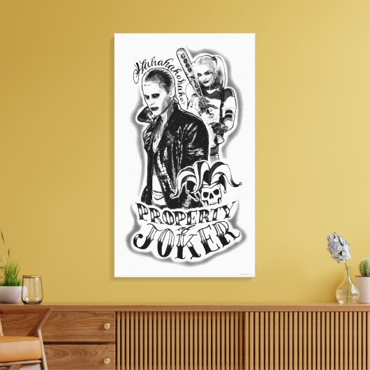 Suicide Squad | Joker en Harley Airborstel Tattoo Canvas Afdruk (Insitu (Woonkamer))