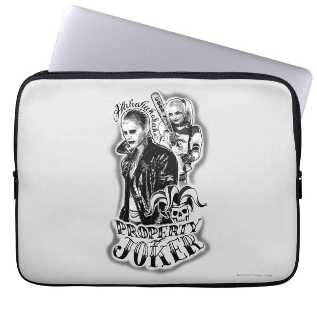 Suicide Squad | Joker en Harley Airborstel Tattoo Laptop Sleeve (Voorkant)