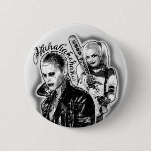 Suicide Squad Joker & Harley Airbrush Tattoo Ronde Button 5,7 Cm