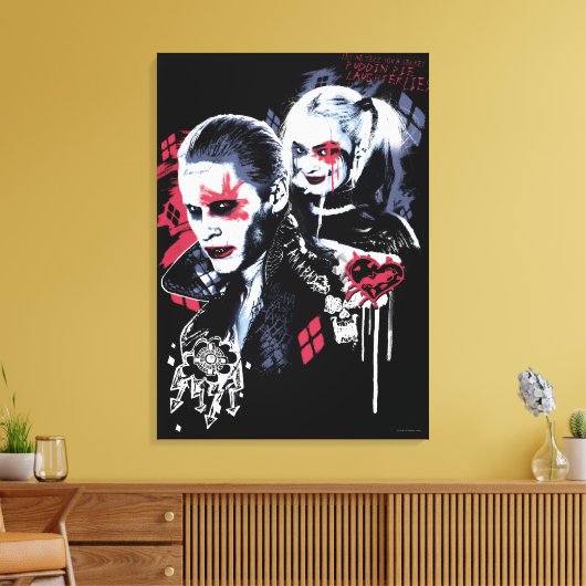 Suicide Squad | Joker & Harley Painted Graffiti Canvas Afdruk (Insitu (Woonkamer))