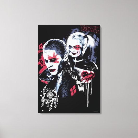 Suicide Squad | Joker & Harley Painted Graffiti Canvas Afdruk (Voorkant)