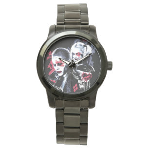 Suicide Squad   Joker & Harley Painted Graffiti Horloge