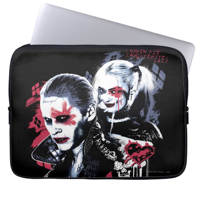 Suicide Squad | Joker & Harley Painted Graffiti Laptop Sleeve (Voorkant)