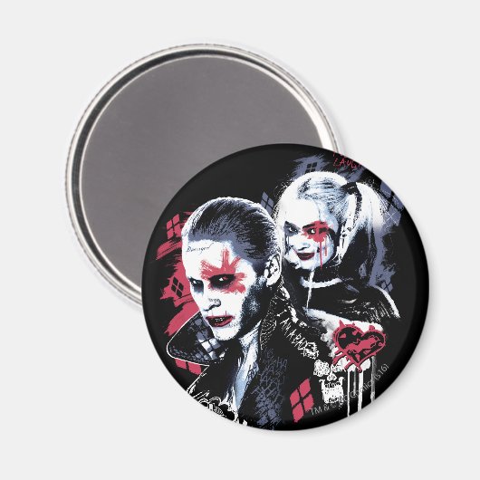 Suicide Squad | Joker & Harley Painted Graffiti Magneet (Voorkant / Achterkant)