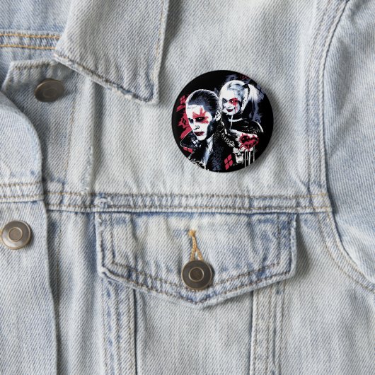 Suicide Squad | Joker & Harley Painted Graffiti Ronde Button 5,7 Cm (In situ)